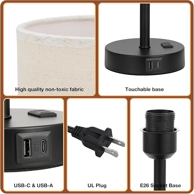 Dicoool 17.4" Bedside Lamp for Bedroom - Image 9