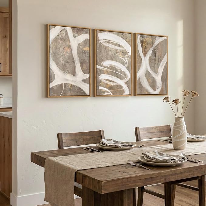 Framed Neutral Abstract Wall Art - Image 4