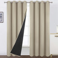 100% Blackout Curtains 52 x 84 Inch/Beige Curtains 2 Panels by Lemomo