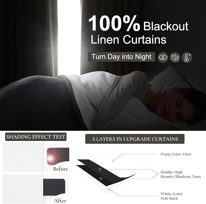QJmydeco 100 Inch Curtains Complete Blackout Curtains - Image 2