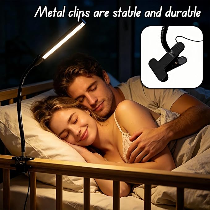 BUBBLE-FLY LED Clip on Reading Light, USB Desk Lamp - Image 5