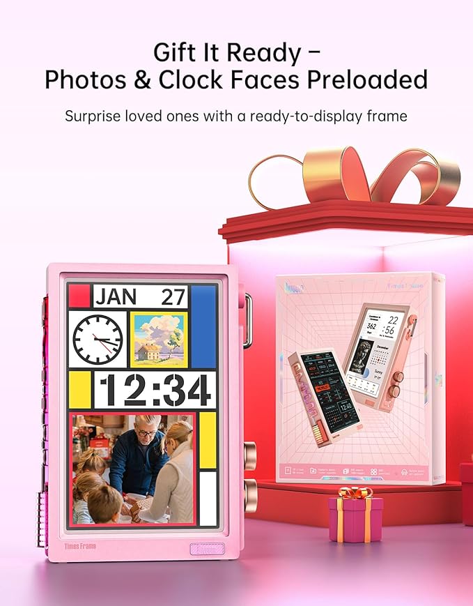 Divoom Times Frame-10.1" WiFi Digital Picture Frame with 64GB, Free App with No Subscription Fees, Supports Uploading Photos/Videos/Calendars/Weather/Sports Scores and Various AI DIY Content