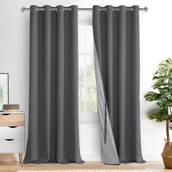 XWZO 100% Blackout Curtains 95 Inches Long by XWZO