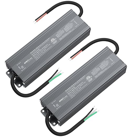 EMITEVER Triac Dimmable LED Driver,2 Packs 150W Power Supply,AC 120V to DC 24V Transformer,Compatible with Lutron and Leviton Dimmers,for LED Lighting,Class 2,ETL Certified,Waterproof IP66