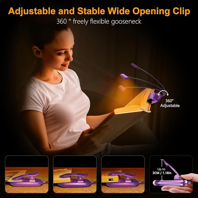 Gritin Rechargeable Book Light for Reading in Bed - Image 5