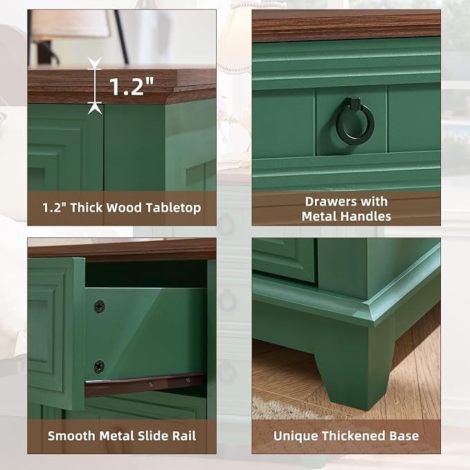 Joaxswe Farmhouse Nightstand Set 2 - Image 5