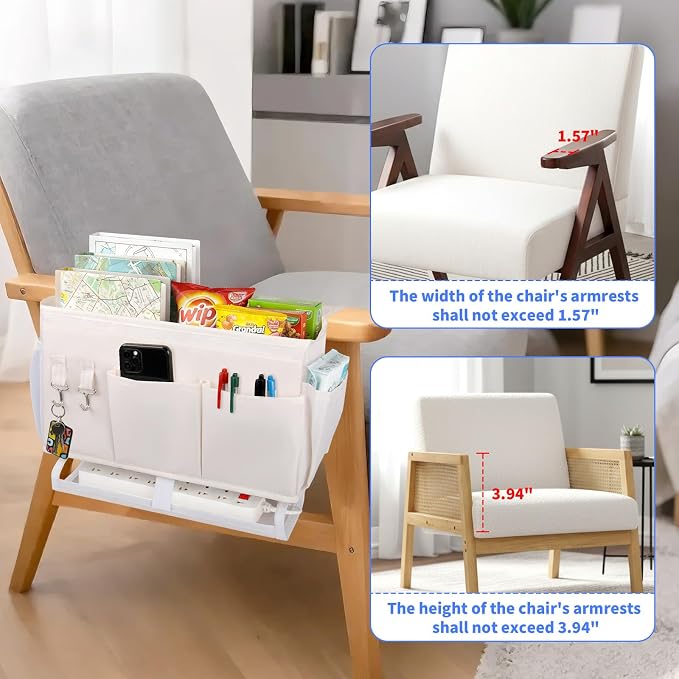 2Pcs Bedside Caddy for Dorm Bed Bedside Organizer, Bedside Storage - Image 4