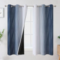 Navy Blue and Greyish White Blackout Curtains by ESTELARTEXTILER