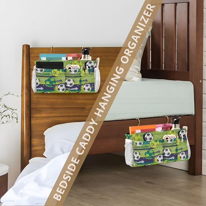 Ball Soccer tag8 Bedside Caddy Storage Bag Bedside Organizer - Image 7