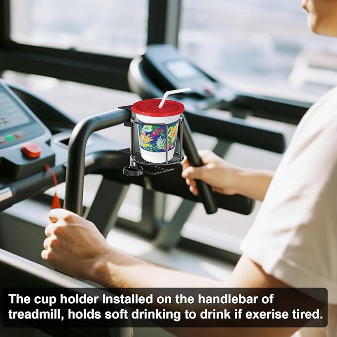 2-in-1 Desk Cup Holder,Anti-Spill Table Water Bottle Holder,Clamp On Table Stainless Steel Drinking Holder,Compatible with Universal Cups/Bottles/Mugs/Cans/Tumblers/Thermoses/Glass,2 Pack