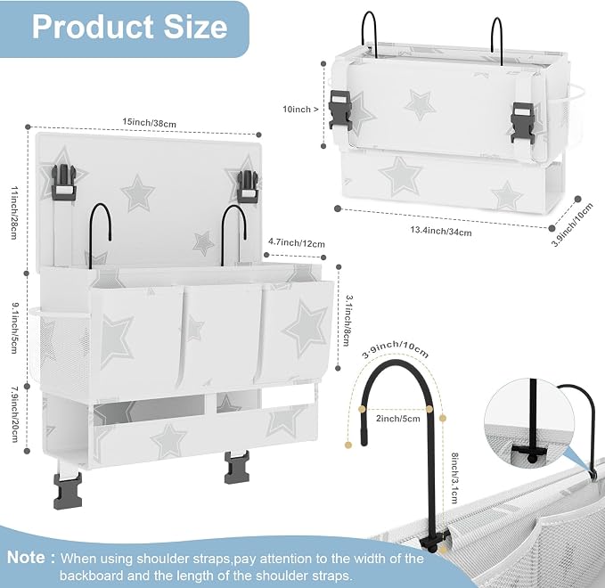 Bedside Caddy Organizer, Dual-Purpose Bedside Storage - Image 4