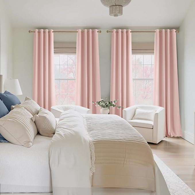 NICETOWN Blush Pink Blackout Curtains 63 Inches Long 2 Panels | W40"xL63" - Image 8