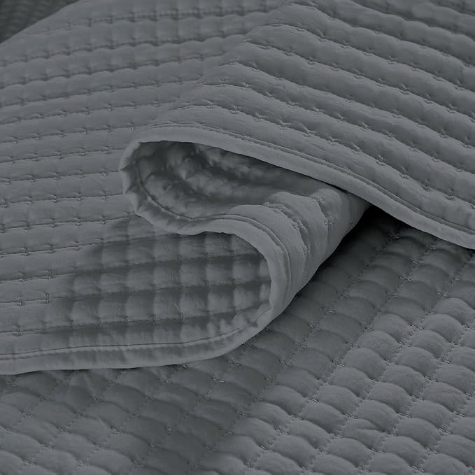 King Size Quilt-Lightweight Bedspreads Grey King Quilt Bedding Set | Soft - Image 4
