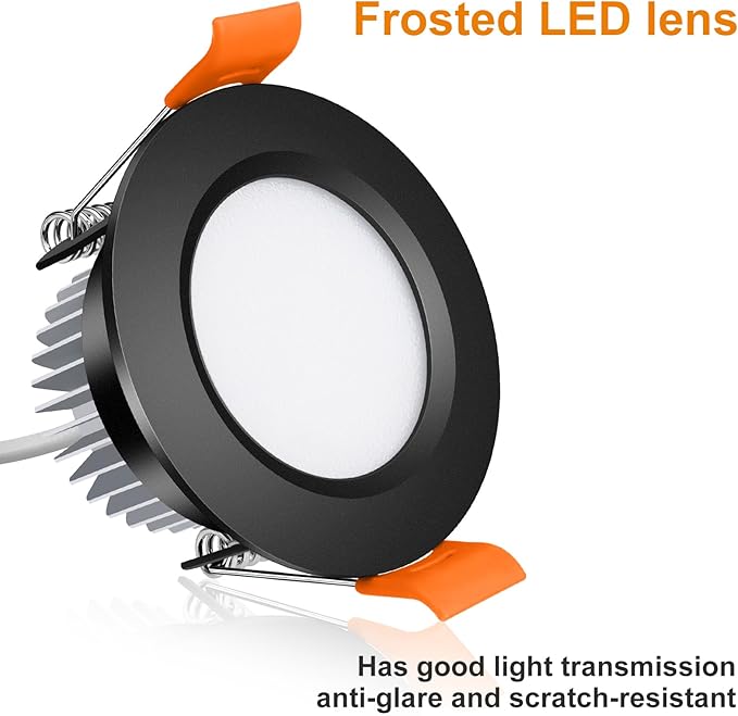inShareplus 2 Inch LED Recessed Lighting, Black Downlight Dimmable 3W (35W Equivalent), 5000K Daylight White, CRI80, Recessed Light Fixtures with LED Driver (1 Pack)