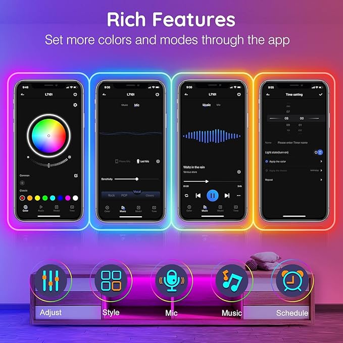 SINLEY Led Neon Rope Lights 200FT,Control with App/Remote,Flexible Led Rope Lights,Multiple Modes,IP68 Outdoor RGB Neon Lights Waterproof,Music Sync Gaming Led Strip Lights for Bedroom Indoor