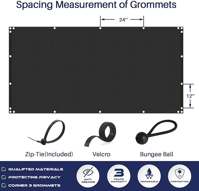 Windscreen4less 6'x50' Privacy Fence Screen Heavy Duty Windscreen Fencing Mesh - Image 6