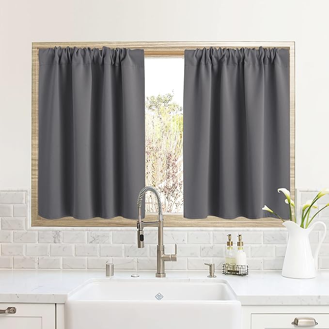 RYB HOME RV Curtains for Camper Windows, Mini Small Blackout Curtain Tiers | by RYBHOME