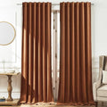 Timeper Burnt Orange Velvet Curtains 96 inches 2 Panels, Light Blocking Curtains by Timeper