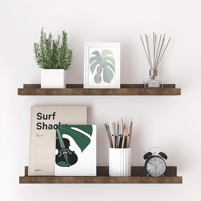 Brown Floating Shelves for Wall Decor, 24 in Shelf by Unknown