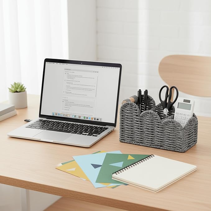 CubesLand Bedside Table Desk Organizer Caddy, Remote Pen&Pencil Holder Cup | - Image 3
