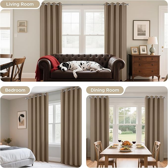 Joydeco Blackout Curtains 63 Inch Length 2 Panels Set, Thermal Insulated Long - Image 6