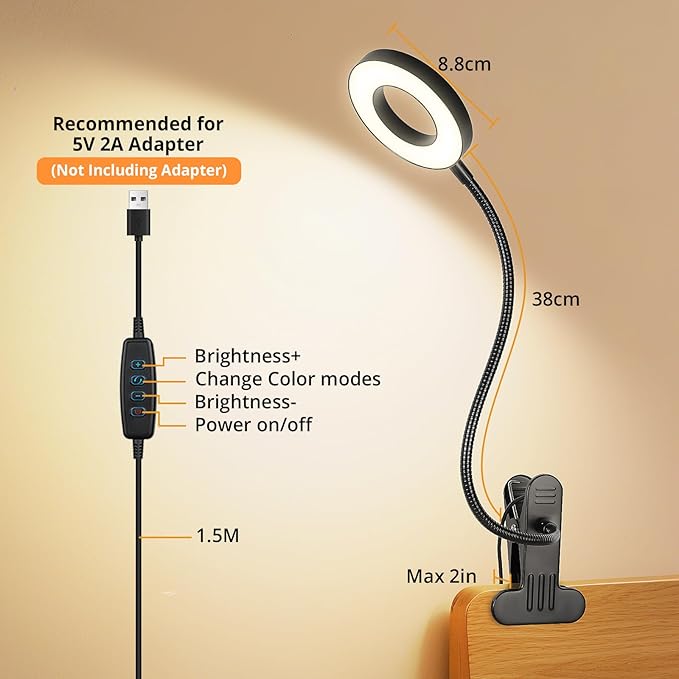 Woputne Desk Lamp Clip on Light - Image 5