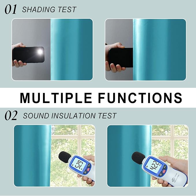 XWZO Total Blackout Curtains 63 Inches Long - Image 4