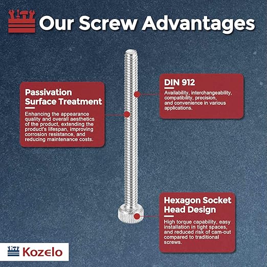Kozelo 100pcs Socket Head Cap Screws - [M2-0.4 x 25mm] 304 Stainless Steel Allen Socket Drive for Electrical Motor 3D Printing Fan Engine Replacement Use, Silver