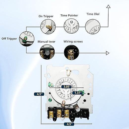 T101M Mechanical Time Switch,24-Hour 120 V Mechanical Time Switch,SPST, Mechanism Only