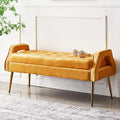 Luxurious End of Bed with den Legs, Bedroom Velvet Upholstered Seat, Comfy by Unknown
