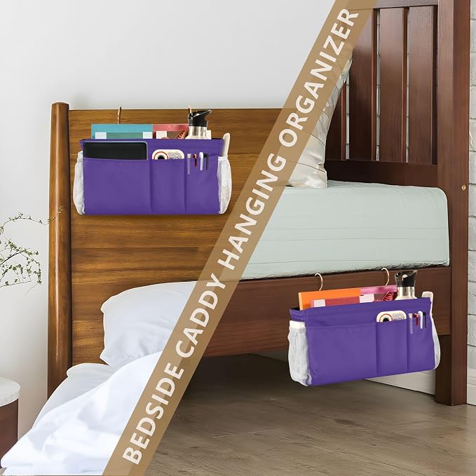 DOMIKING Dark Purple Bedside Caddy - Image 7