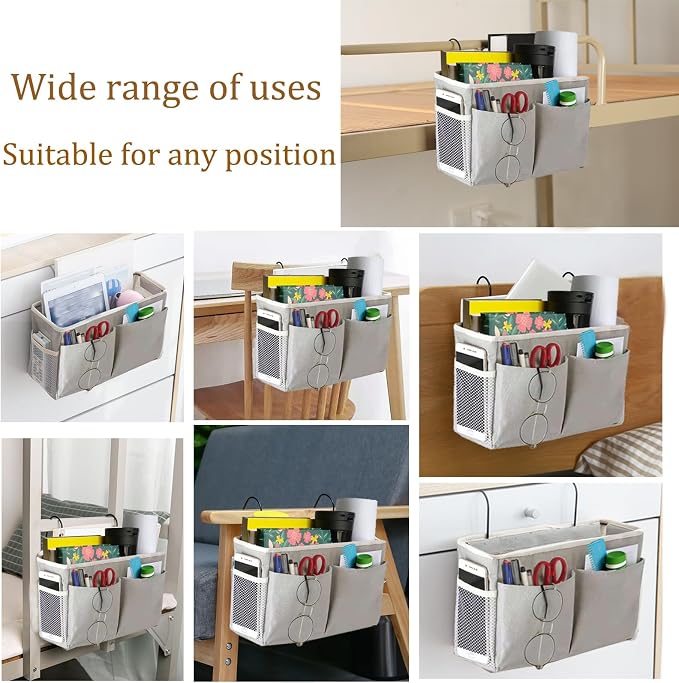 SMALL GOAL Bedside Caddy, Bedside Hanging Storage Organizer - Image 4