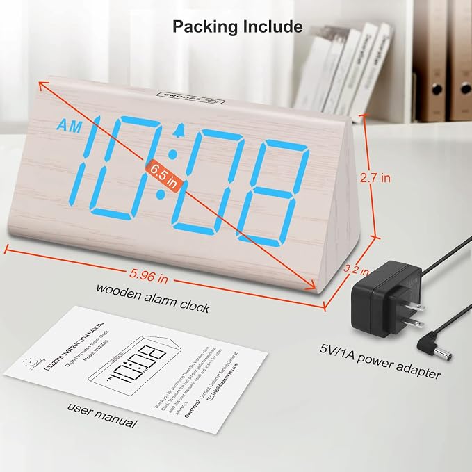 DreamSky Wooden Digital Alarm Clock - Image 7