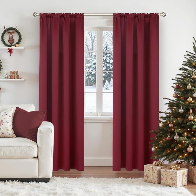 BGment Burgundy Blackout Curtains 84 Inch Length by BGment