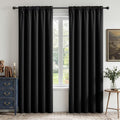 CUCRAF Black Blackout Curtains 90 inch Length 2 Panels Set, Rod Pocket Room by CUCRAF