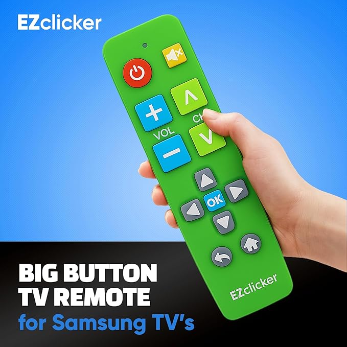 Samsung Replacement TV Remote Compatible with Samsung TV's ONLY (Green) Big Button TV Remote Control, Simplified and Easy to Use (2xAAA Batteries not Included)