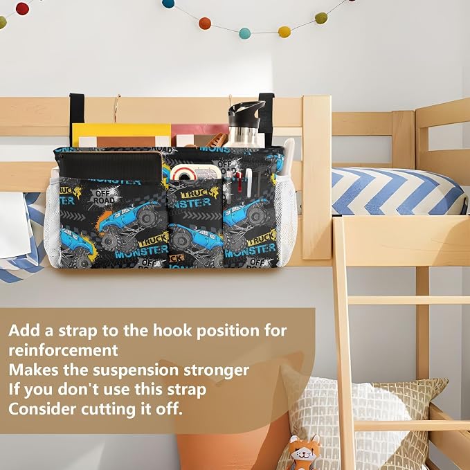 Monster Truck tag8 Bedside Caddy Storage Bag Bedside Organizer - Image 6