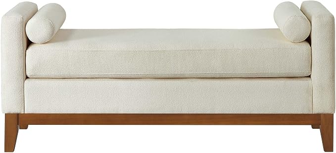 51” Bed Ottoman Bench for Bedroom, Boucle Upholstered End of The Bed Bench - Image 6