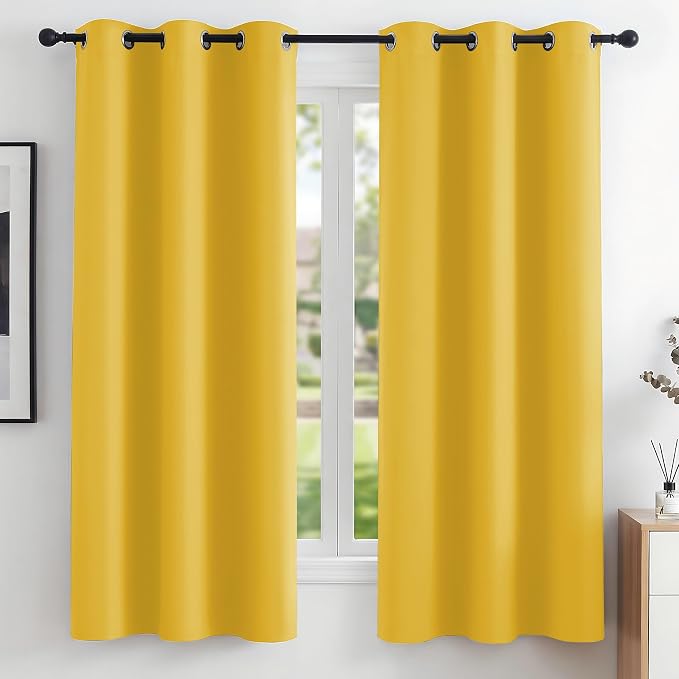 Deconovo Blackout Curtains for Bedroom and Living Room 63 Inches Long | Black by Unknown