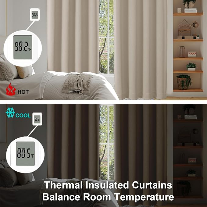 Simplebrand Biscotti Beige Blackout Curtains - Image 6
