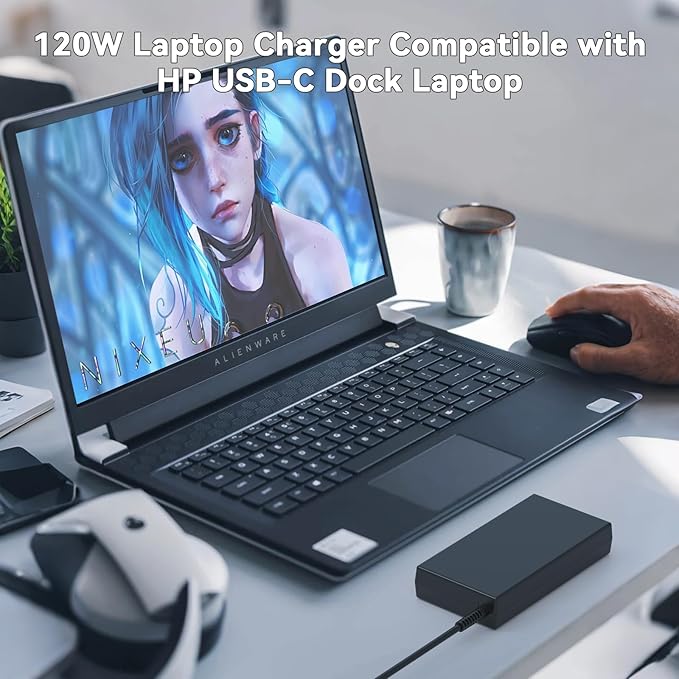 OSISZI 120W Power Adapter 4.5 * 3.0mm Compatible with HP Elite Dragonfly G2 ZBook 15v G5 Spectre 13-3000 Paviliion/Omen/Envy 15 17 Gaming 15 710415-001 Docking Station Laptop Charger
