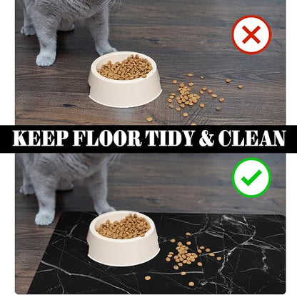 Dog Food Mats for Floors Absorbent, Pet Cat Food Mat - Quick Dry Dog Bowl Mats for Food and Water, Eco-Friendly Boho Pet Supplies