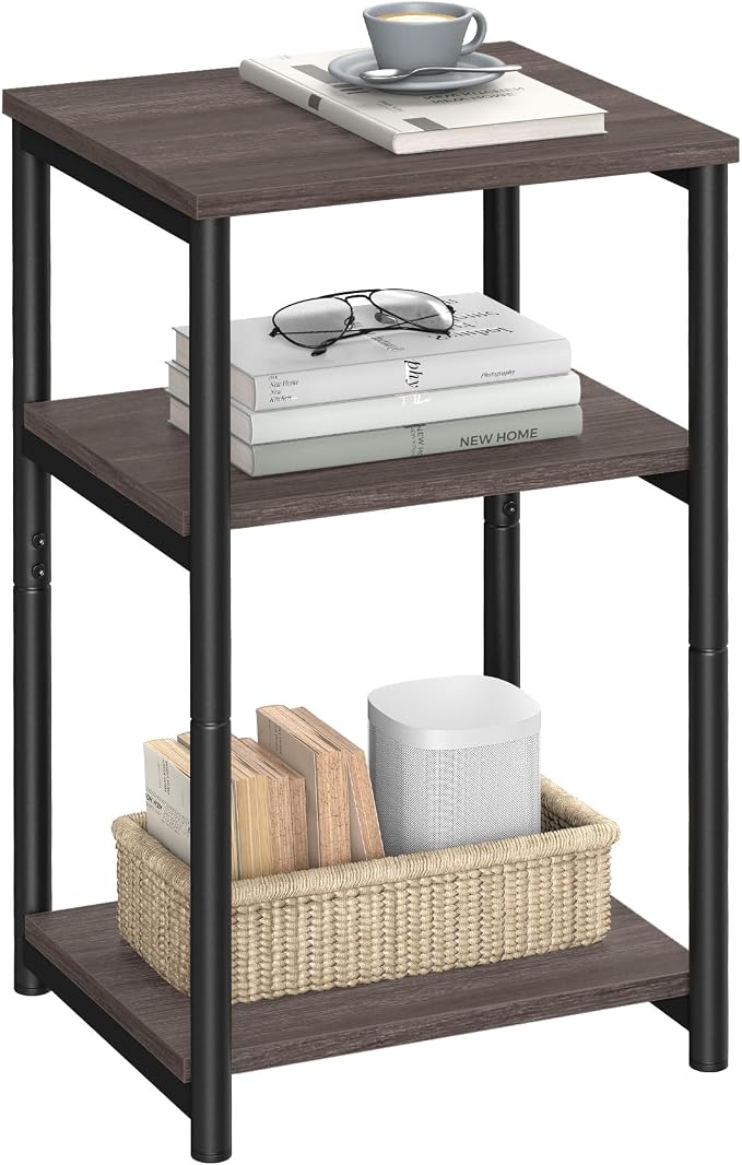 VASAGLE Side Table, Small End Table, Tall Nightstand, Steel Frame | by Unknown