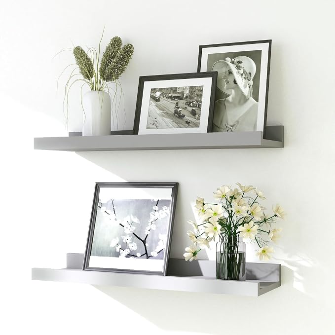 Grey Floating Shelves for Wall Decor, 16 in Shelf by Unknown