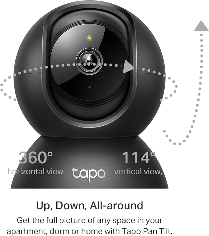 Tapo 2K Indoor Pan/Tilt Wired Security Camera - Works as a Baby Monitor & Pet Camera, Motion Detection, 2-Way Audio, Siren, Night Vision, No-Subscription Local Storage or Optional Cloud, C211 (2-Pack)