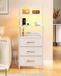 Tall Night Stand, LED Bed Side Tables by Furnulem