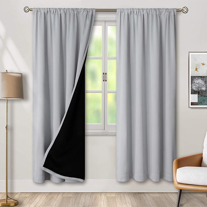 BGment Light Grey 100% Blackout Curtains by BGment