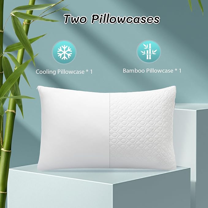 Memory Foam Pillows Queen Size Set of 2 - Image 3