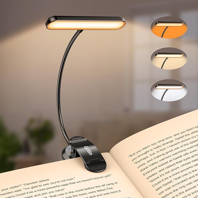 Gritin Rechargeable Book Light for Reading in Bed by Gritin