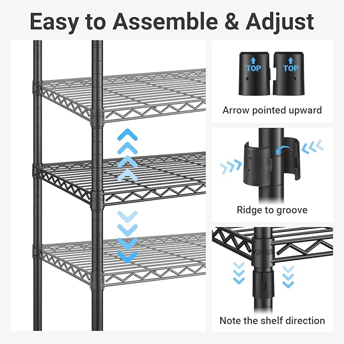 VIPEK S1 Shoe Rack, 8-Tier Metal Durable Shoe Organizer, Heavy Duty Large Capacity Up to 24 Pairs, Adjustable & Detachable Shoe Shelves for Entryway/Bedroom/Closet, Holds Up to 544 lbs, White